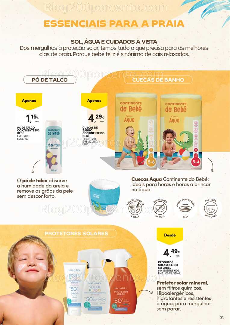 Antevisão Folheto CONTINENTE Bebé Verão Promoções de 1 a 13 julho all