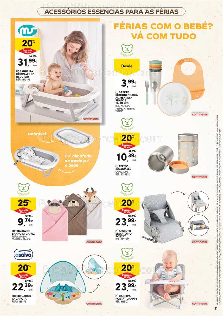 Antevisão Folheto CONTINENTE Bebé Verão Promoções de 1 a 13 julho all