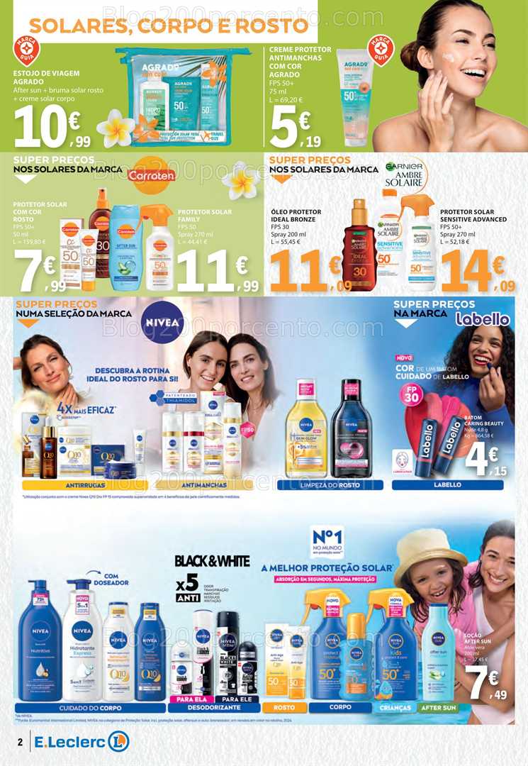 Antevisão Folheto E-LECLERC Beleza Verão Promoções de 1 a 20 julho all
