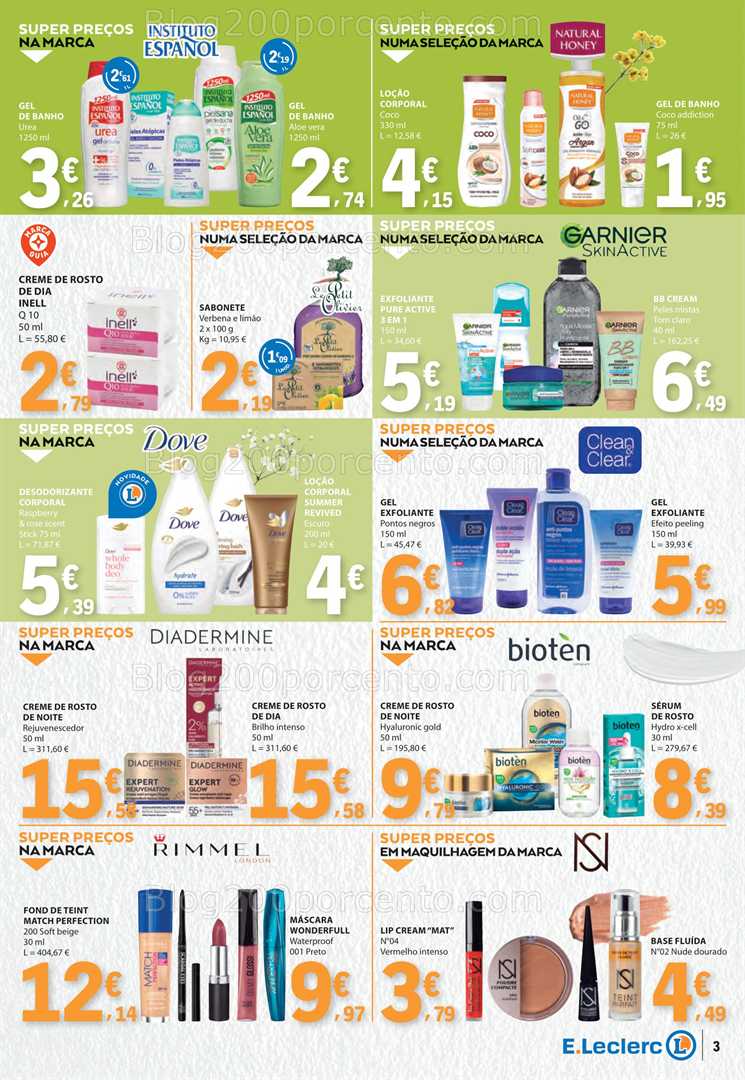 Antevisão Folheto E-LECLERC Beleza Verão Promoções de 1 a 20 julho all