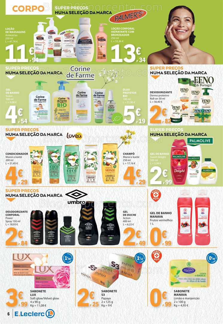 Antevisão Folheto E-LECLERC Beleza Verão Promoções de 1 a 20 julho all