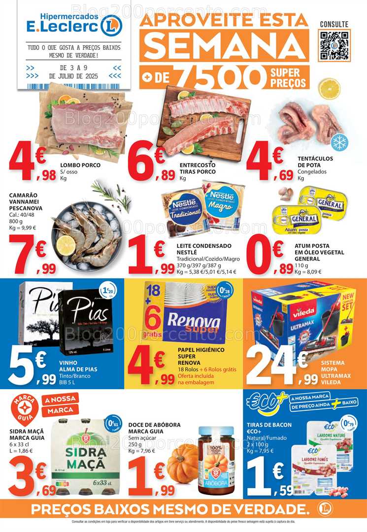 Antevisão Folheto E-LECLERC Promoções de 3 a 9 julho all