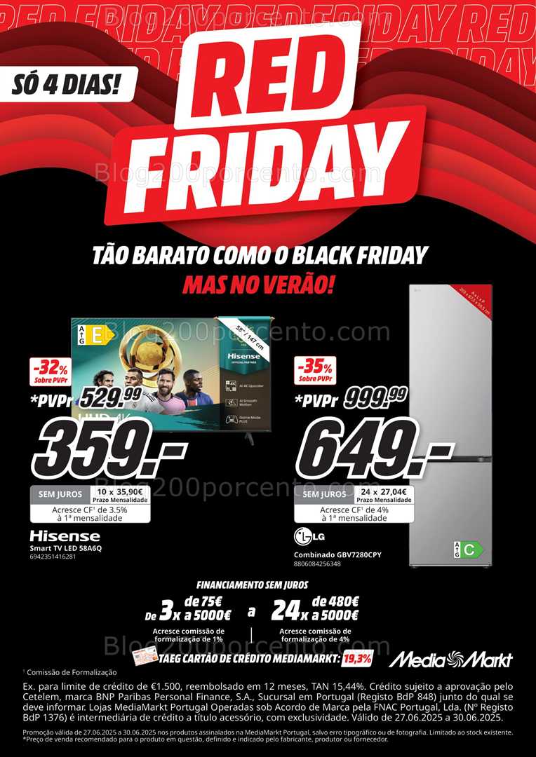 Antevisão Folheto MEDIA MARKT Red Friday Promoções de 27 a 30 junho all
