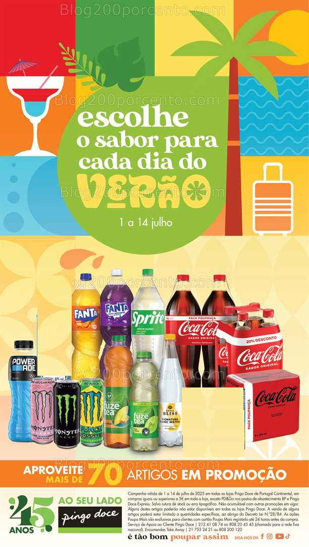 Antevisão Folheto PINGO DOCE Especial Bebidas Promoções de 1 a 14 julho all