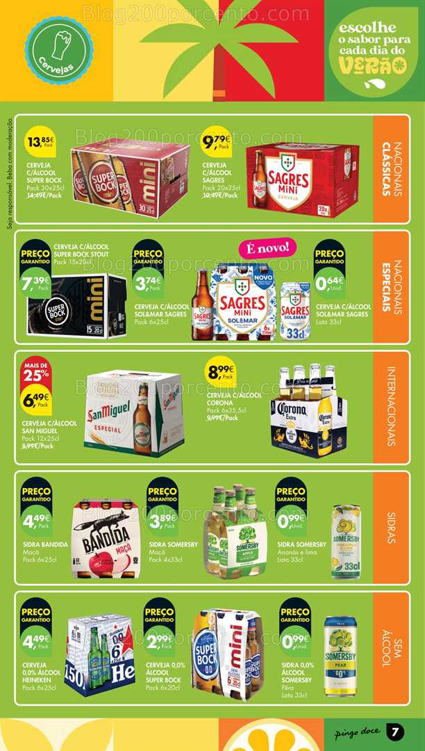 Antevisão Folheto PINGO DOCE Especial Bebidas Promoções de 1 a 14 julho all