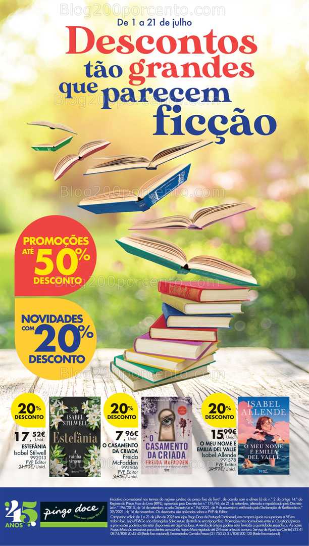 Antevisão Folheto PINGO DOCE Feira do Livro Promoções de 1 a 21 julho all