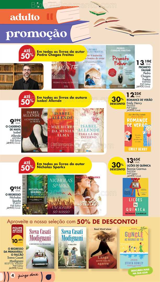 Antevisão Folheto PINGO DOCE Feira do Livro Promoções de 1 a 21 julho all