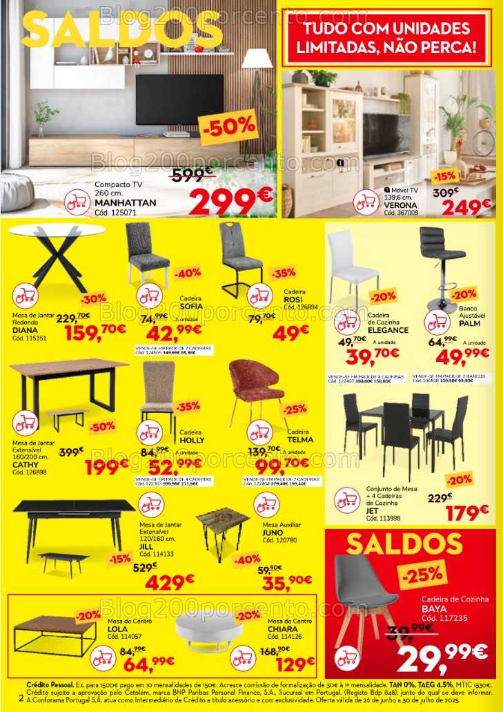 Antevisão Folheto CONFORAMA Saldos Promoções de 26 junho a 30 julho all