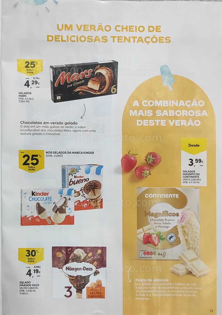 Antevisão Folheto CONTINENTE Gelados e Bebidas verão Promoções de 24 junho a 6 julho all