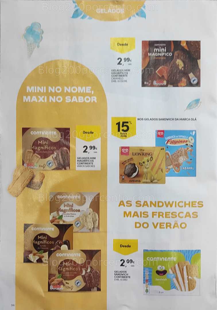 Antevisão Folheto CONTINENTE Gelados e Bebidas verão Promoções de 24 junho a 6 julho all