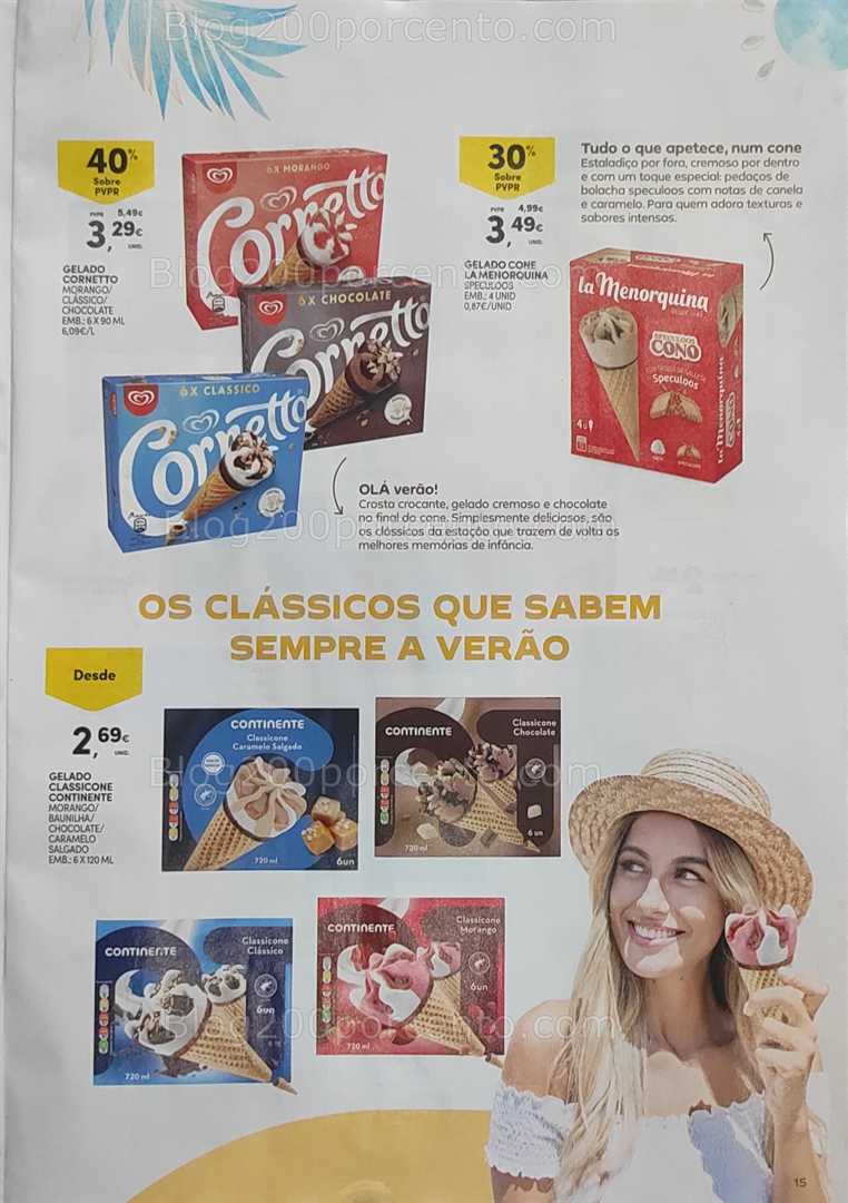 Antevisão Folheto CONTINENTE Gelados e Bebidas verão Promoções de 24 junho a 6 julho all