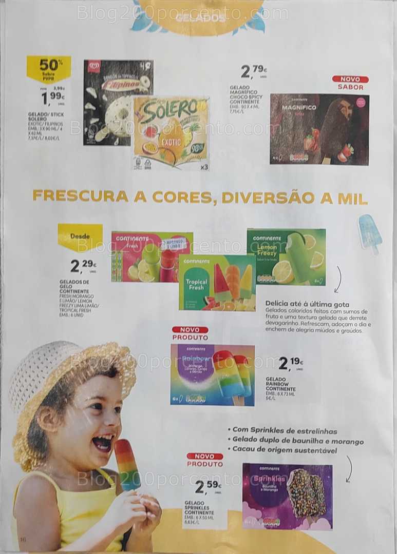 Antevisão Folheto CONTINENTE Gelados e Bebidas verão Promoções de 24 junho a 6 julho all