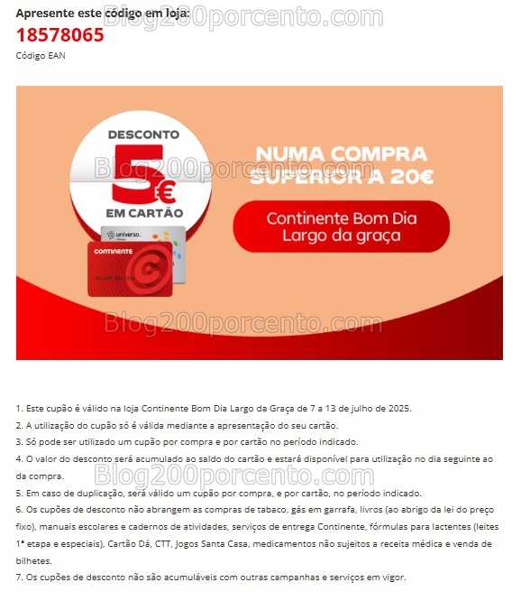 ALERTA - Novo cupão de desconto CONTINENTE para usar até 13 julho!