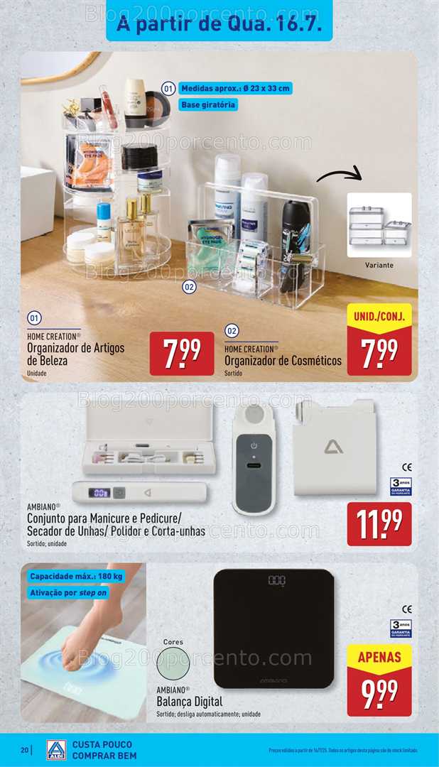 Antevisão Folheto ALDI Promoções de 14 a 20 julho bazar 16