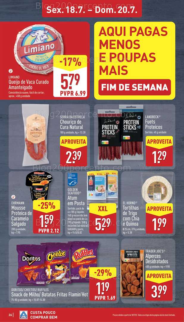 Antevisão Folheto ALDI Promoções Fim de Semana - 18 a 20 julho fim de semana