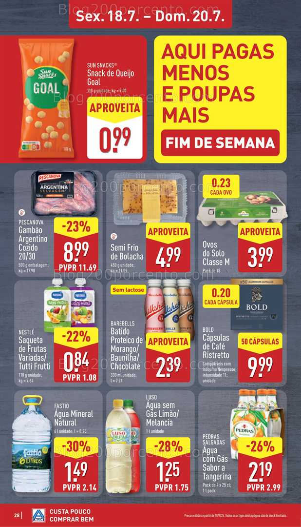 Antevisão Folheto ALDI Promoções Fim de Semana - 18 a 20 julho fim de semana