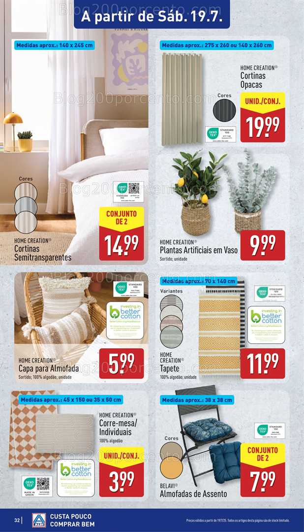 Antevisão Folheto ALDI Promoções de 14 a 20 julho bazar 19