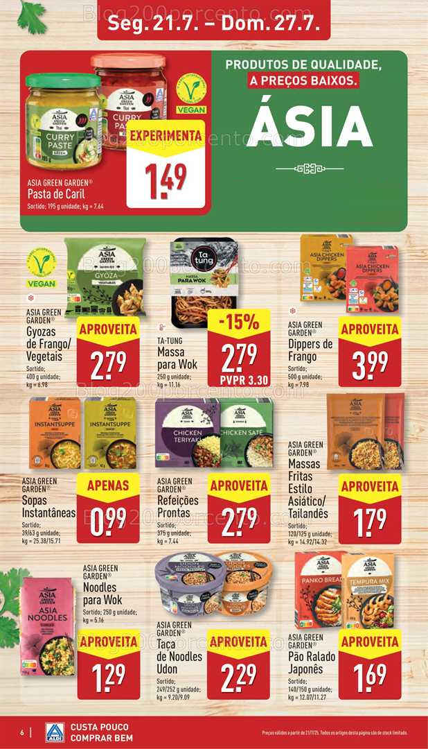 Antevisão Folheto ALDI Promoções de 21 a 27 julho sabores do mundo