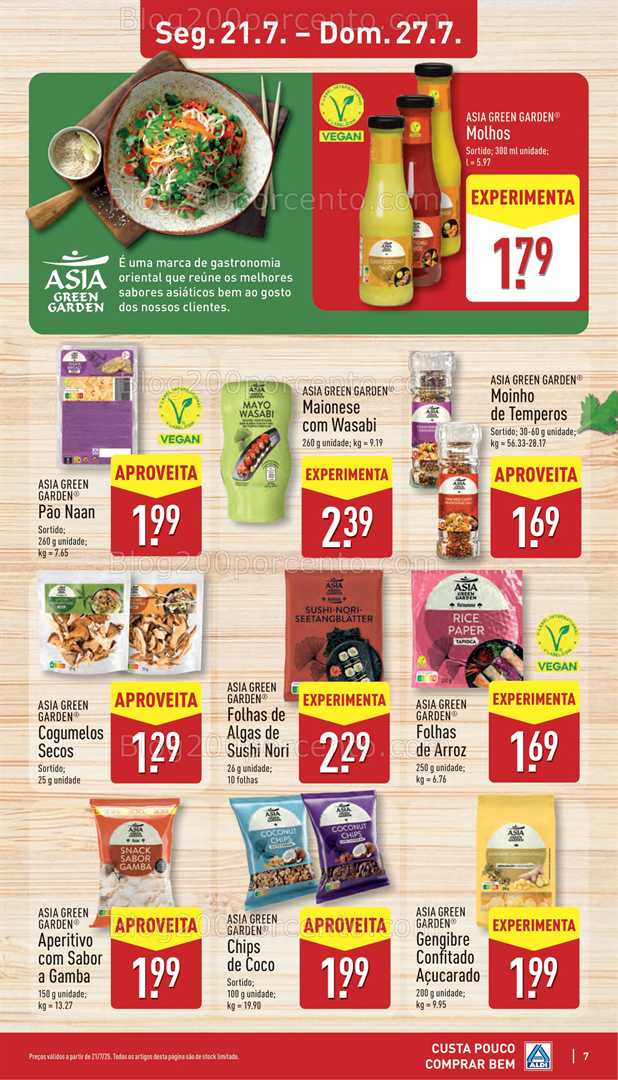 Antevisão Folheto ALDI Promoções de 21 a 27 julho sabores do mundo