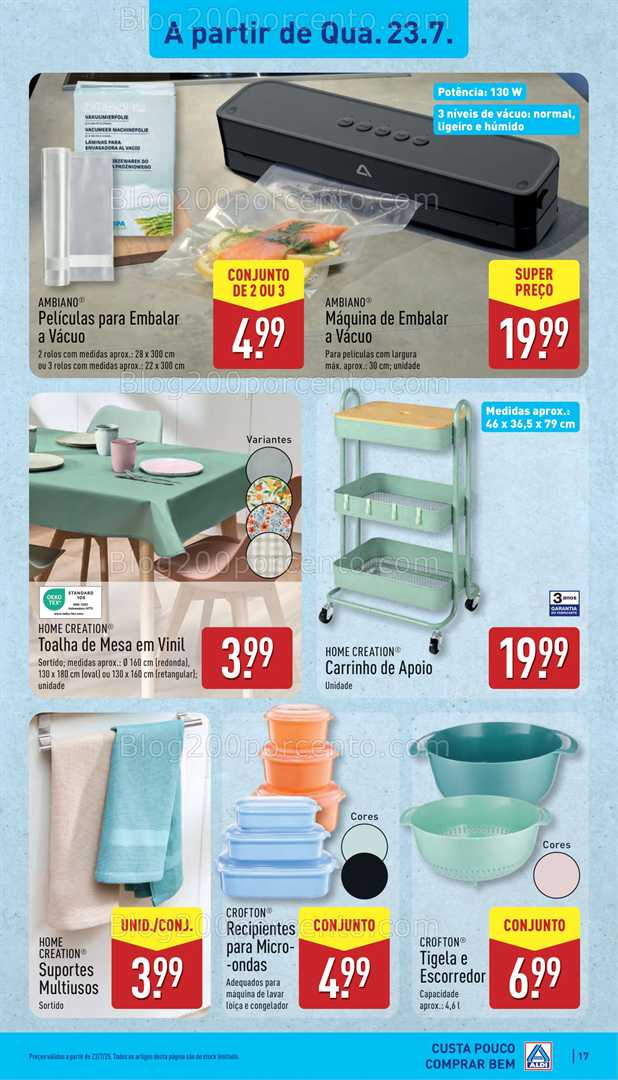 Antevisão Folheto ALDI Bazar Promoções de 21 a 27 julho bazar