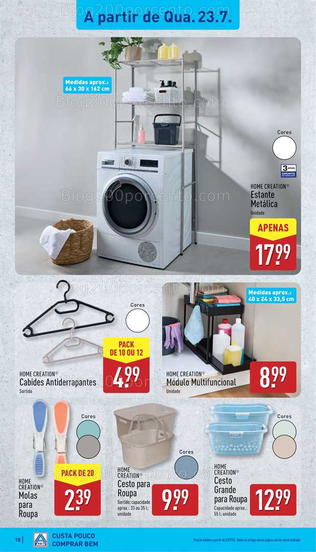Antevisão Folheto ALDI Bazar Promoções de 21 a 27 julho bazar
