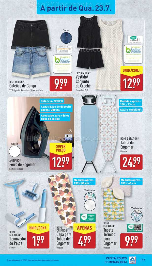 Antevisão Folheto ALDI Bazar Promoções de 21 a 27 julho bazar