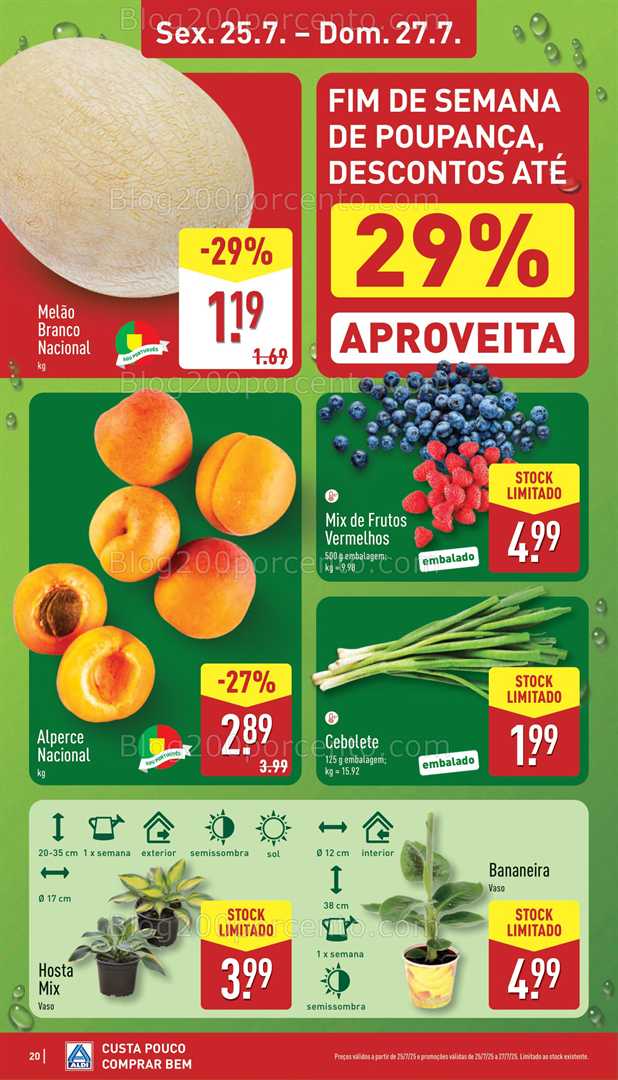 Antevisão Folheto ALDI Promoções Fim de Semana - 25 a 27 julho fim de semana