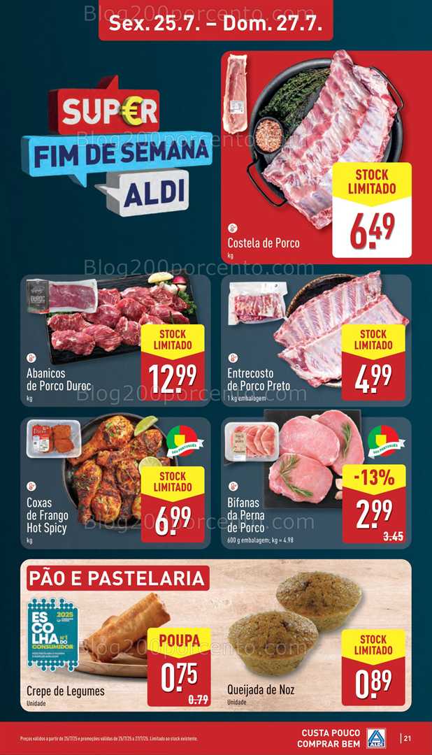 Antevisão Folheto ALDI Promoções Fim de Semana - 25 a 27 julho fim de semana