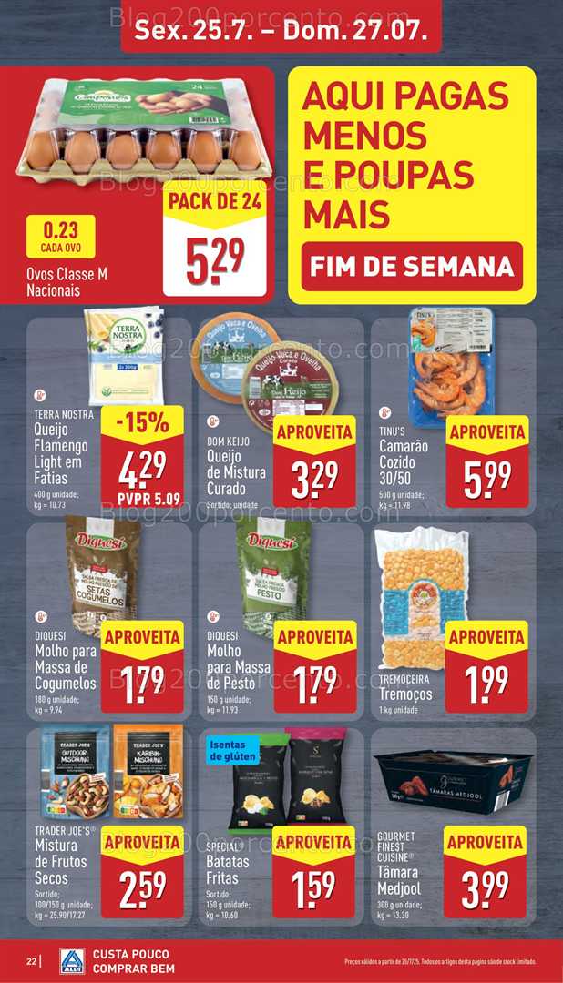 Antevisão Folheto ALDI Promoções Fim de Semana - 25 a 27 julho fim de semana