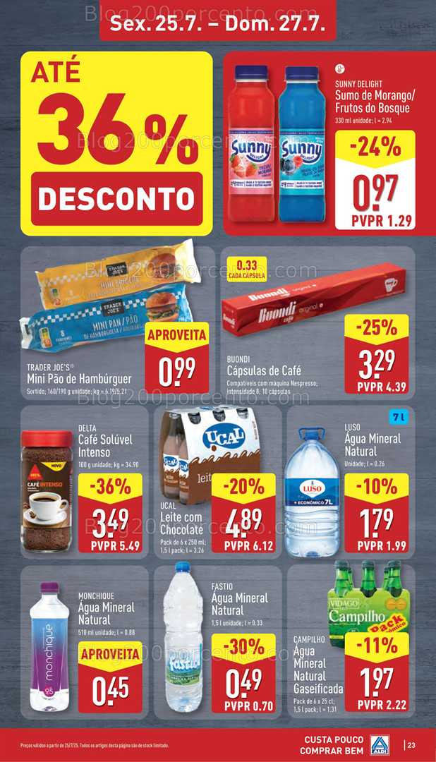 Antevisão Folheto ALDI Promoções Fim de Semana - 25 a 27 julho fim de semana
