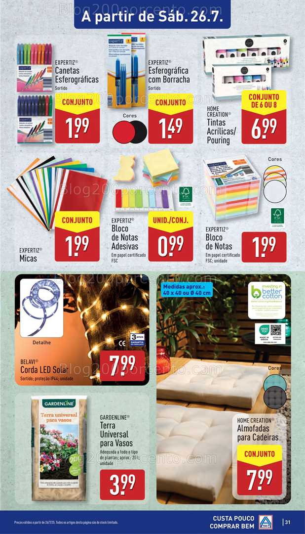Antevisão Folheto ALDI Bazar Promoções de 21 a 27 julho bazar