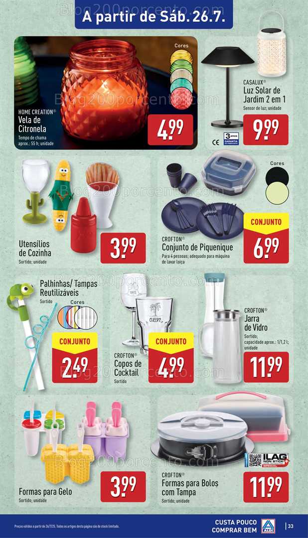 Antevisão Folheto ALDI Bazar Promoções de 21 a 27 julho bazar