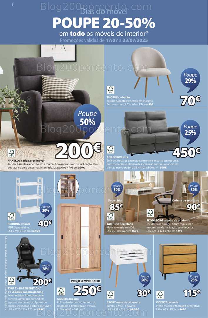 Antevisão Folheto JYSK Promoções de 17 julho a 27 agsoto all