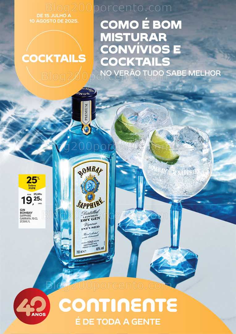 Antevisão Folheto CONTINENTE Cocktails - 15 julho a 10 agosto