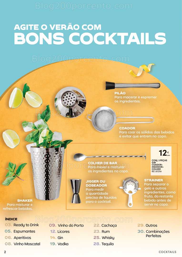 Antevisão Folheto CONTINENTE Cocktails - 15 julho a 10 agosto