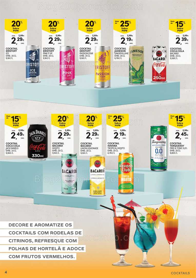 Antevisão Folheto CONTINENTE Cocktails - 15 julho a 10 agosto