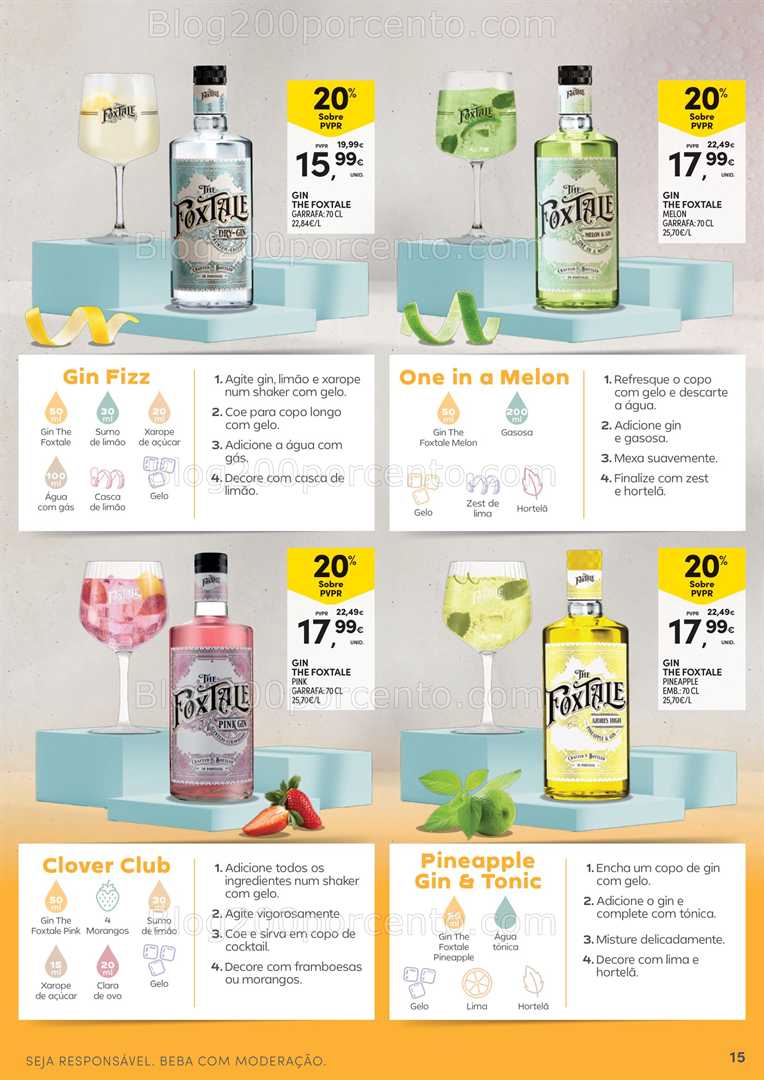 Antevisão Folheto CONTINENTE Cocktails - 15 julho a 10 agosto