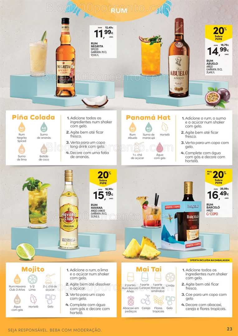 Antevisão Folheto CONTINENTE Cocktails - 15 julho a 10 agosto