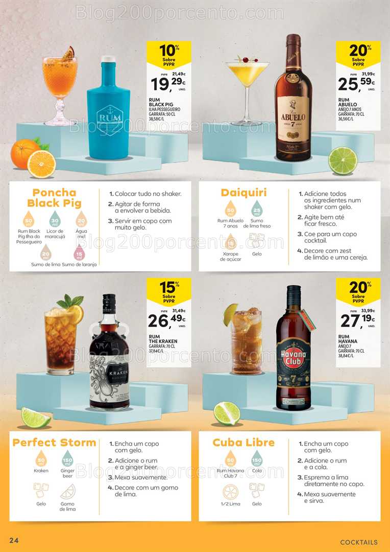 Antevisão Folheto CONTINENTE Cocktails - 15 julho a 10 agosto