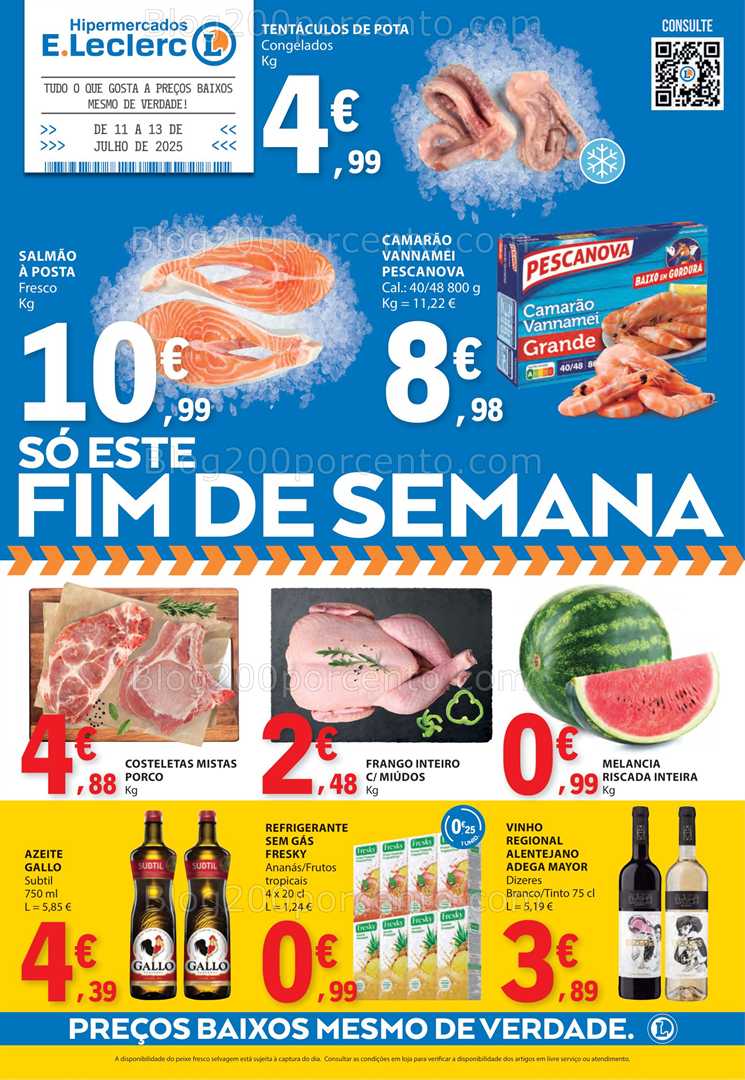 Antevisão Folheto E-LECLERC Promoções Fim de Semana - 11 a 13 julho all