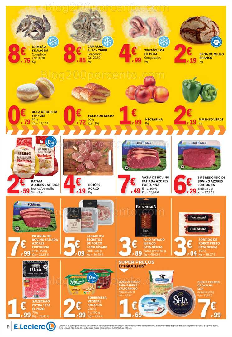 Antevisão Folheto E-LECLERC Promoções Fim de Semana - 25 a 27 julho alimentos