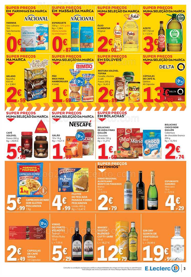 Antevisão Folheto E-LECLERC Promoções Fim de Semana - 25 a 27 julho alimentos