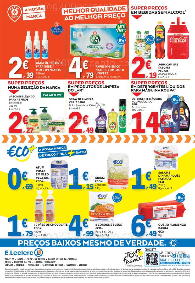 Antevisão Folheto E-LECLERC Promoções Fim de Semana - 25 a 27 julho alimentos