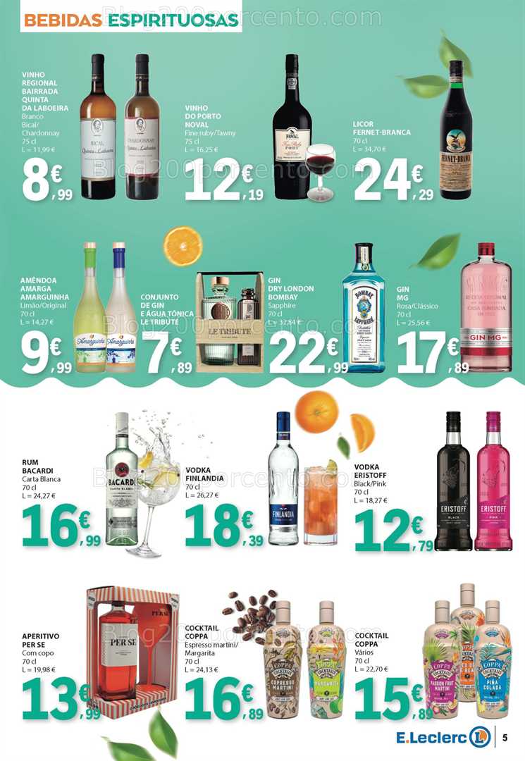 Antevisão Folheto E-LECLERC Bebidas de Verão Promoções de 15 a 27 julho all