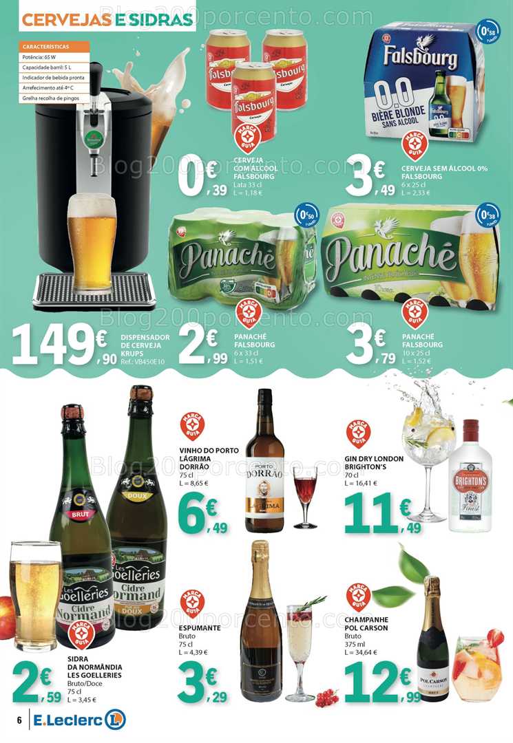 Antevisão Folheto E-LECLERC Bebidas de Verão Promoções de 15 a 27 julho all