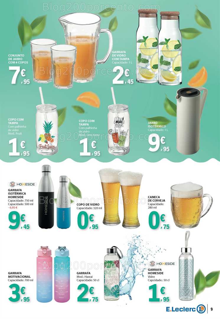 Antevisão Folheto E-LECLERC Bebidas de Verão Promoções de 15 a 27 julho all