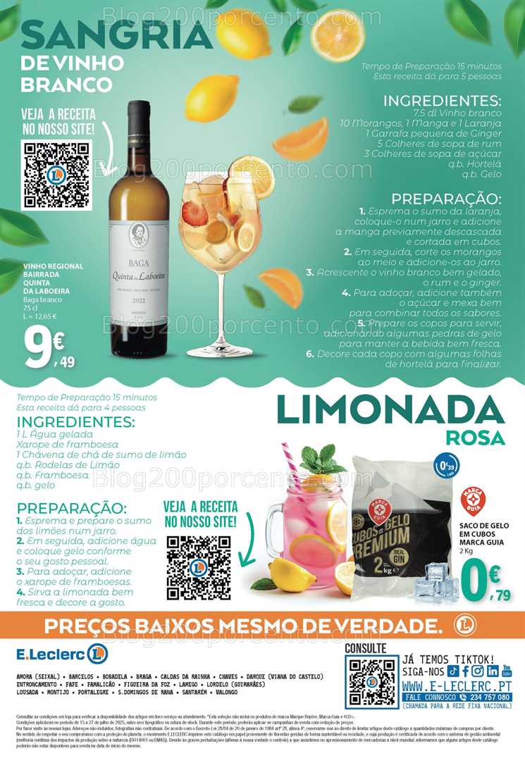 Antevisão Folheto E-LECLERC Bebidas de Verão Promoções de 15 a 27 julho all