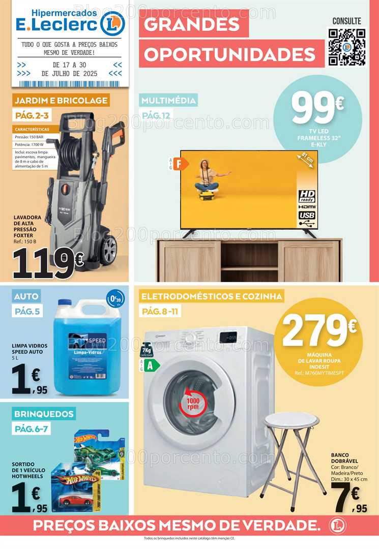 Antevisão Folheto E-LECLERC Bazar Promoções de 17 a 30 julho all