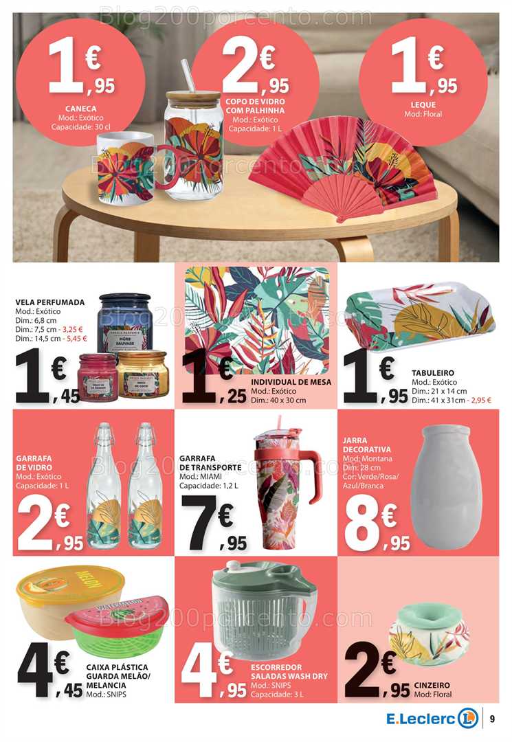 Antevisão Folheto E-LECLERC Bazar Promoções de 17 a 30 julho all