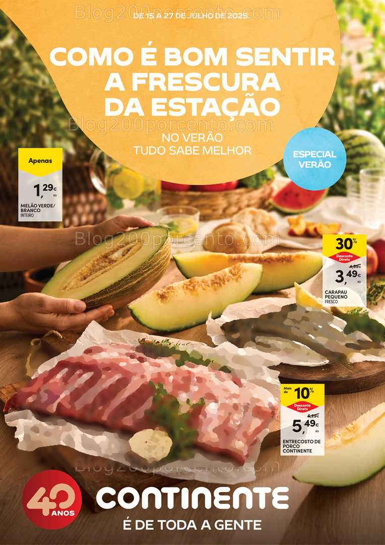 Antevisão Folheto CONTINENTE Frescos Verão Promoções de 15 a 27 julho all